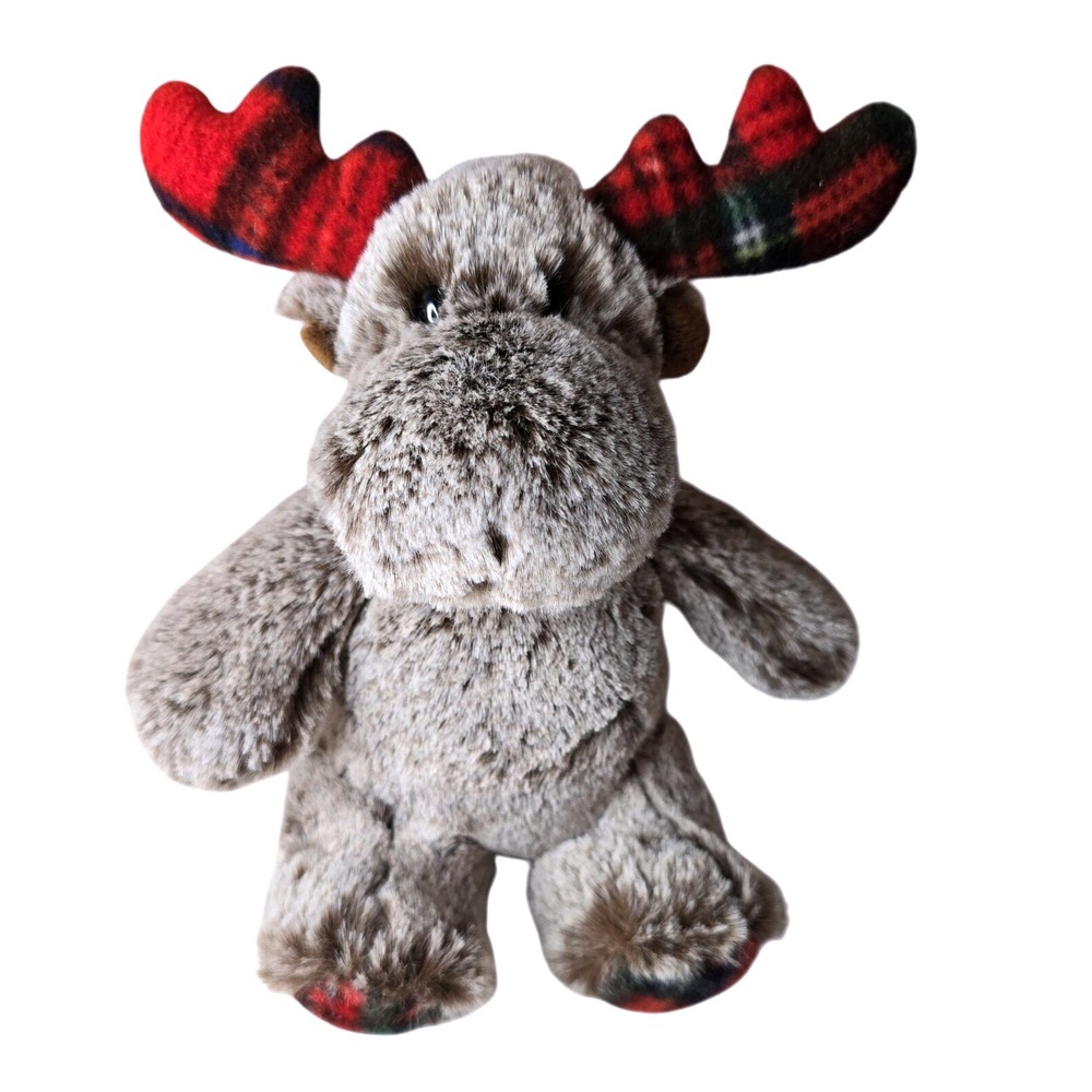 Aurora - Holiday - 10" Buffalo Plaid Moose Festive Stuffed Animal